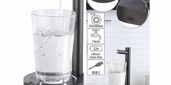 Akku-Trinkwasser-Pumpe mit Edelstahl-Auslass von Rosenstein & Söhne