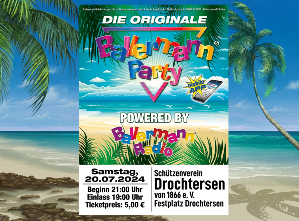 Inselfeeling XXL: Die originale Ballermann Party in Drochtersen