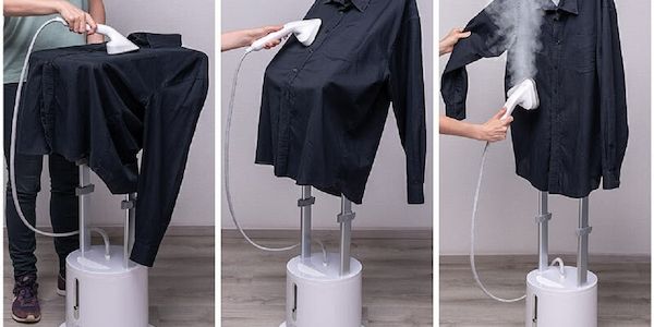 Das praktische Bügelbrett mit Dampfglätter für makellose glatte Kleidung