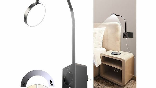 Lesen mit perfekt ausgerichtetem Licht - Die Lunartec Dimmbare CCT-LED-Steckerleuchte mit Steckdose