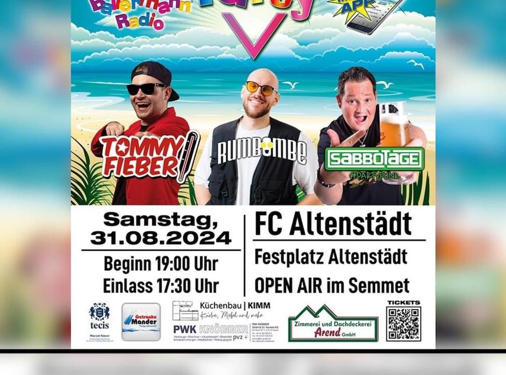 Die originale Ballermann Party am 31.08.24: Auf geht`s nach Altenstädt!