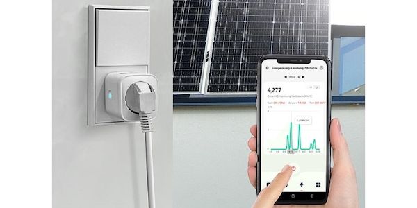 Der Energie-Messstecker mit WLAN und App für Akku-Speicher von revolt, erfaßt den Stromverbrauch 